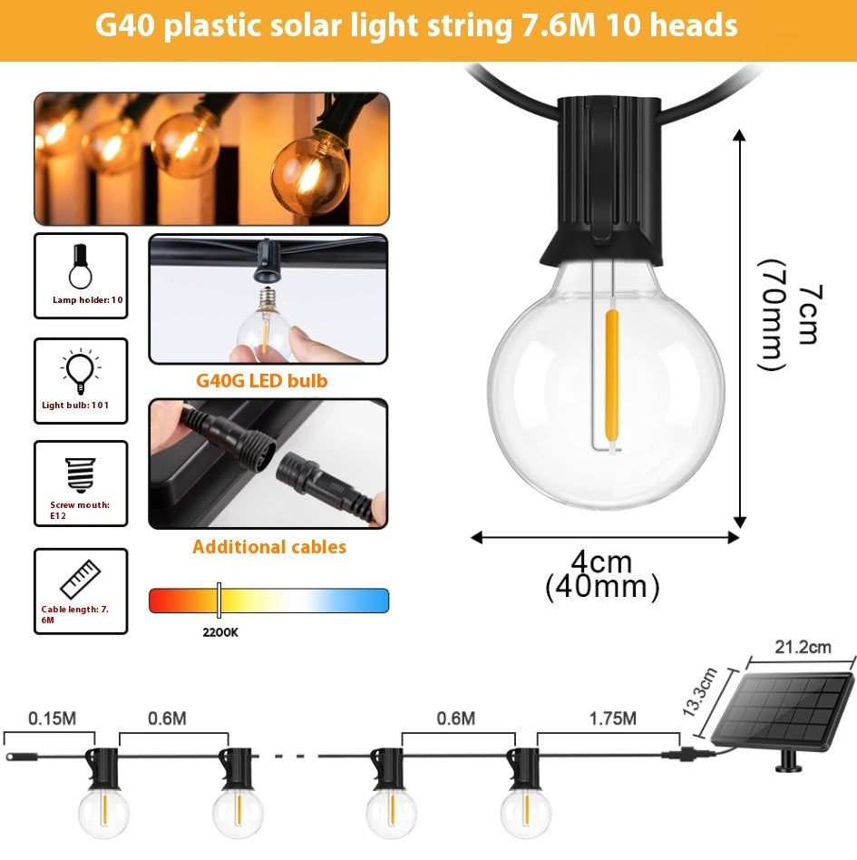 Solar Retro Outdoor String Lights