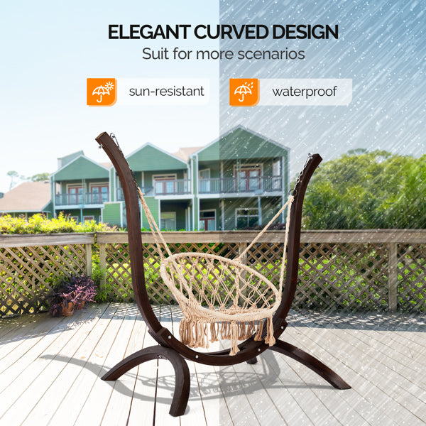 Carbonized Color Curved Hanging Chair Frame, Excluding Hanging Chair