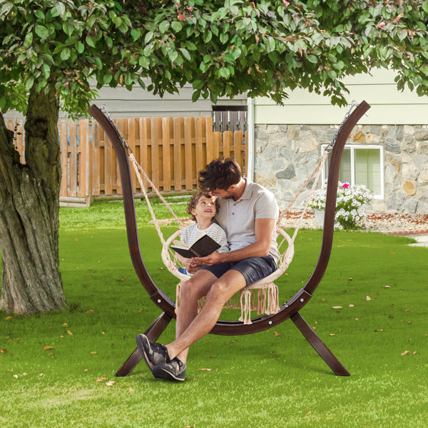 Carbonized Color Curved Hanging Chair Frame, Excluding Hanging Chair