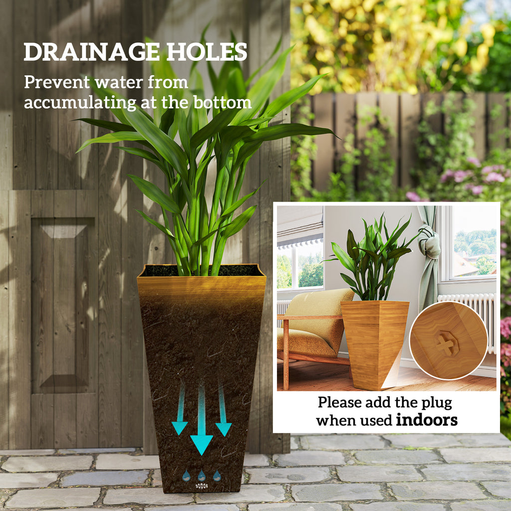 Set of 3 Tall Planters, 28" Outdoor Planter
