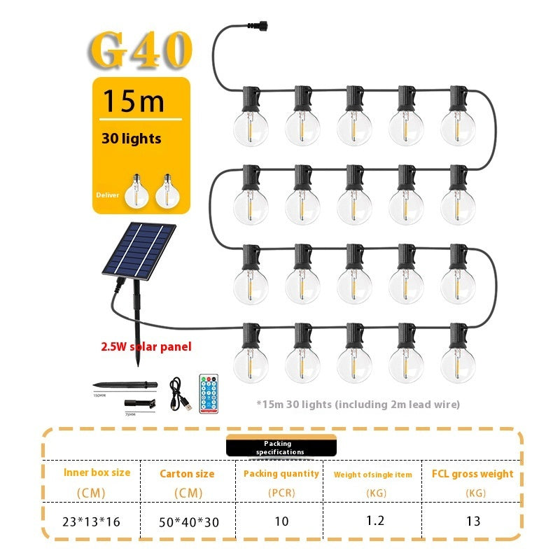 Solar Retro Outdoor String Lights