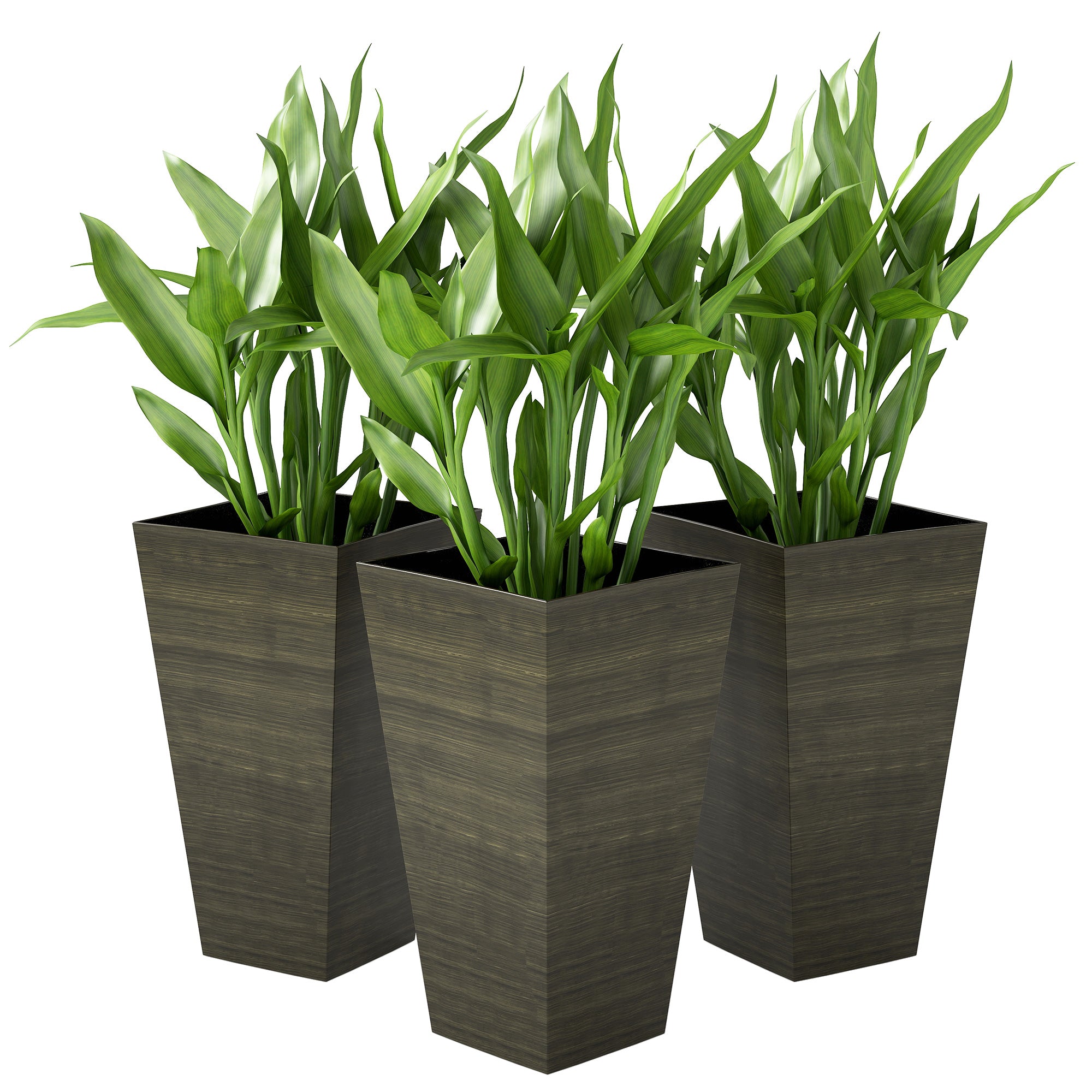 Set of 3 Tall Planters, 28" Outdoor Planter