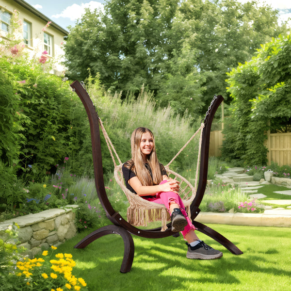 Carbonized Color Curved Hanging Chair Frame, Excluding Hanging Chair