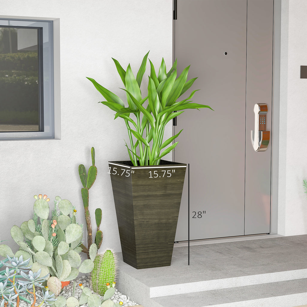 Set of 3 Tall Planters, 28" Outdoor Planter