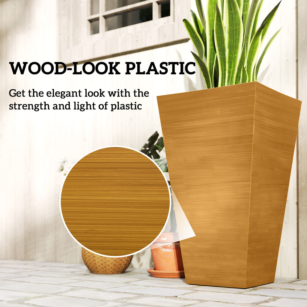 Set of 3 Tall Planters, 28" Outdoor Planter