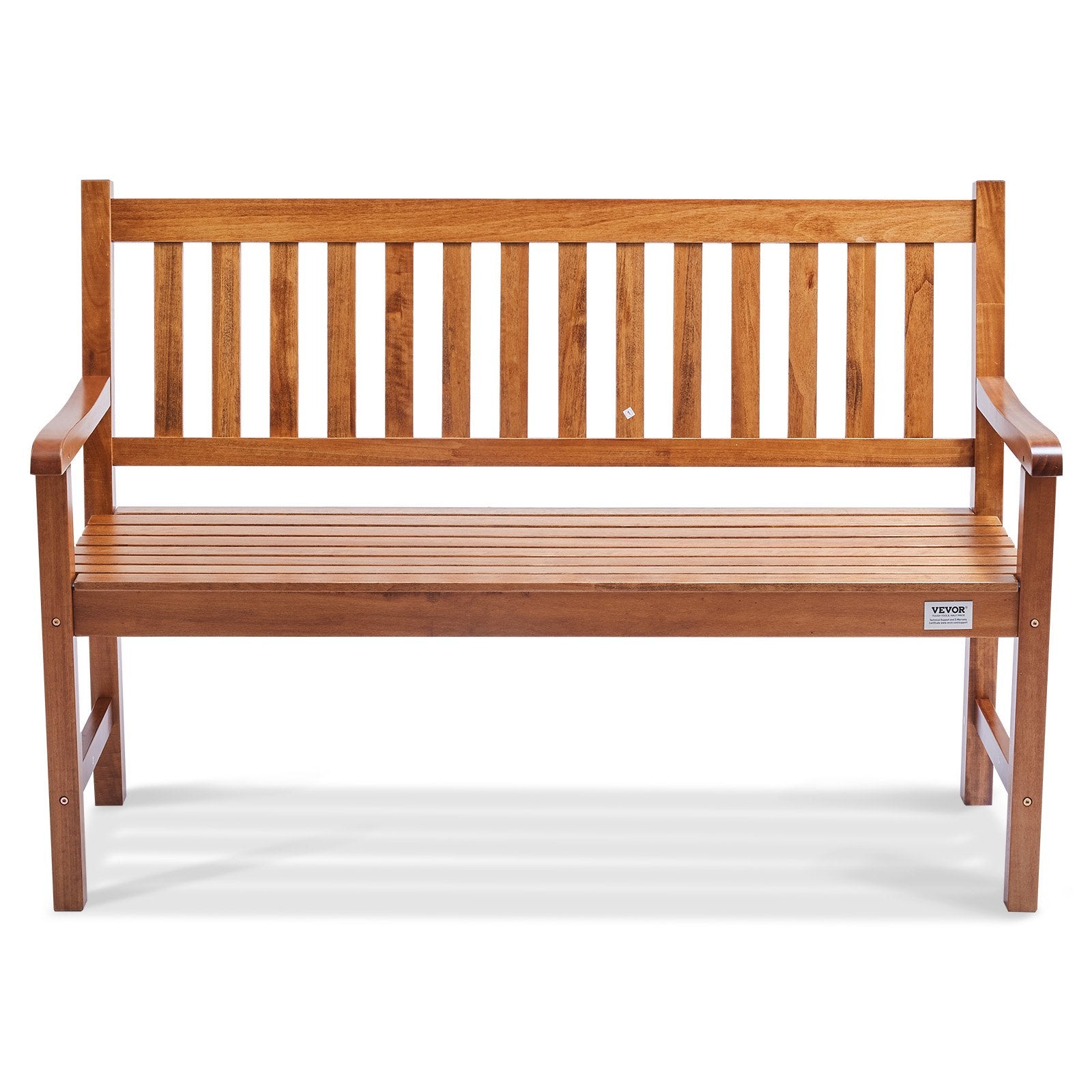 Outdoor Bench, 50 Inches Wood Garden Bench For Outdoors, Outdoor Garden Park Bench With Backrest And Armrests, 800 Lbs Load Capacity Bench, Patio Bench For Garden, Park, Yard, Front Porch