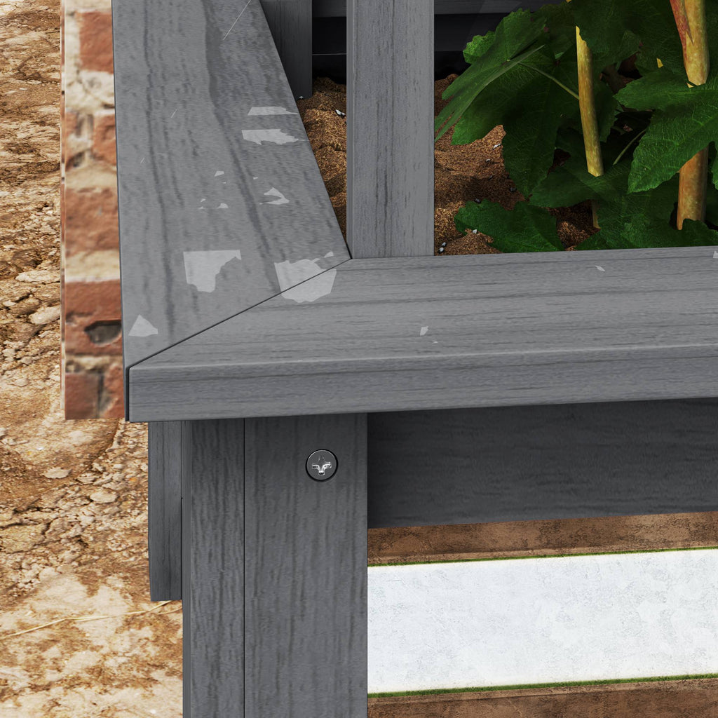 Wooden Raised Garden Bed with Trellis