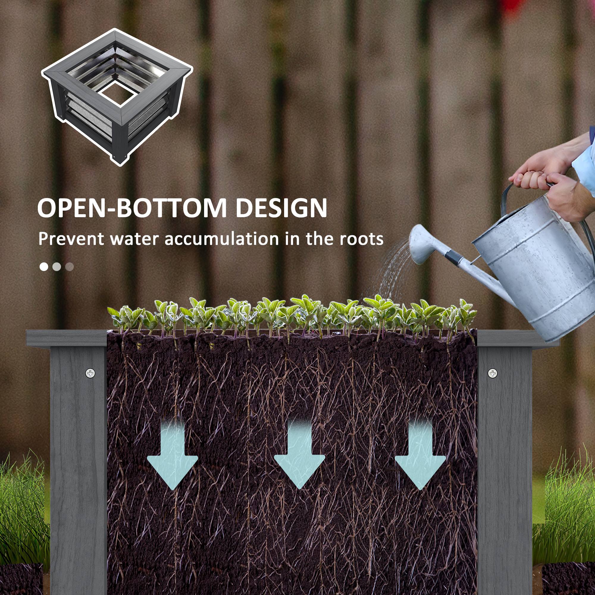 Wooden Raised Garden Bed with Trellis