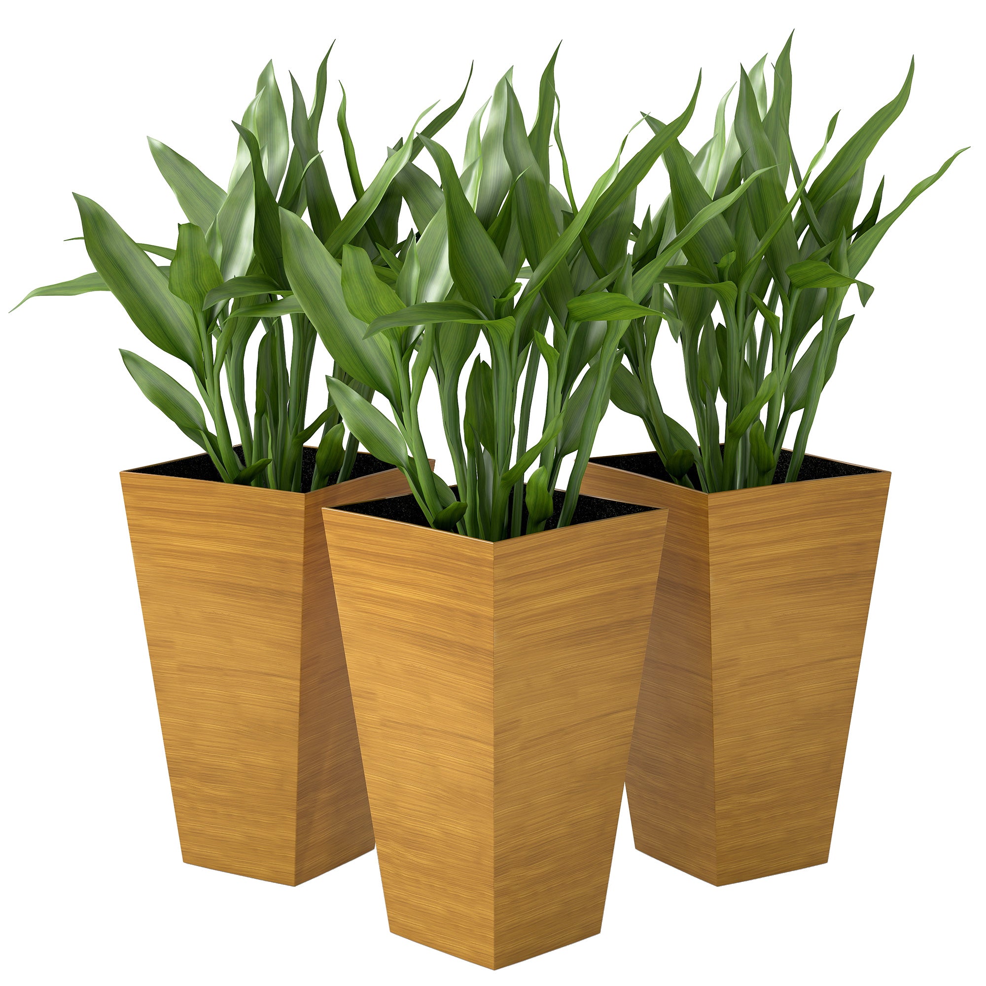Set of 3 Tall Planters, 28" Outdoor Planter
